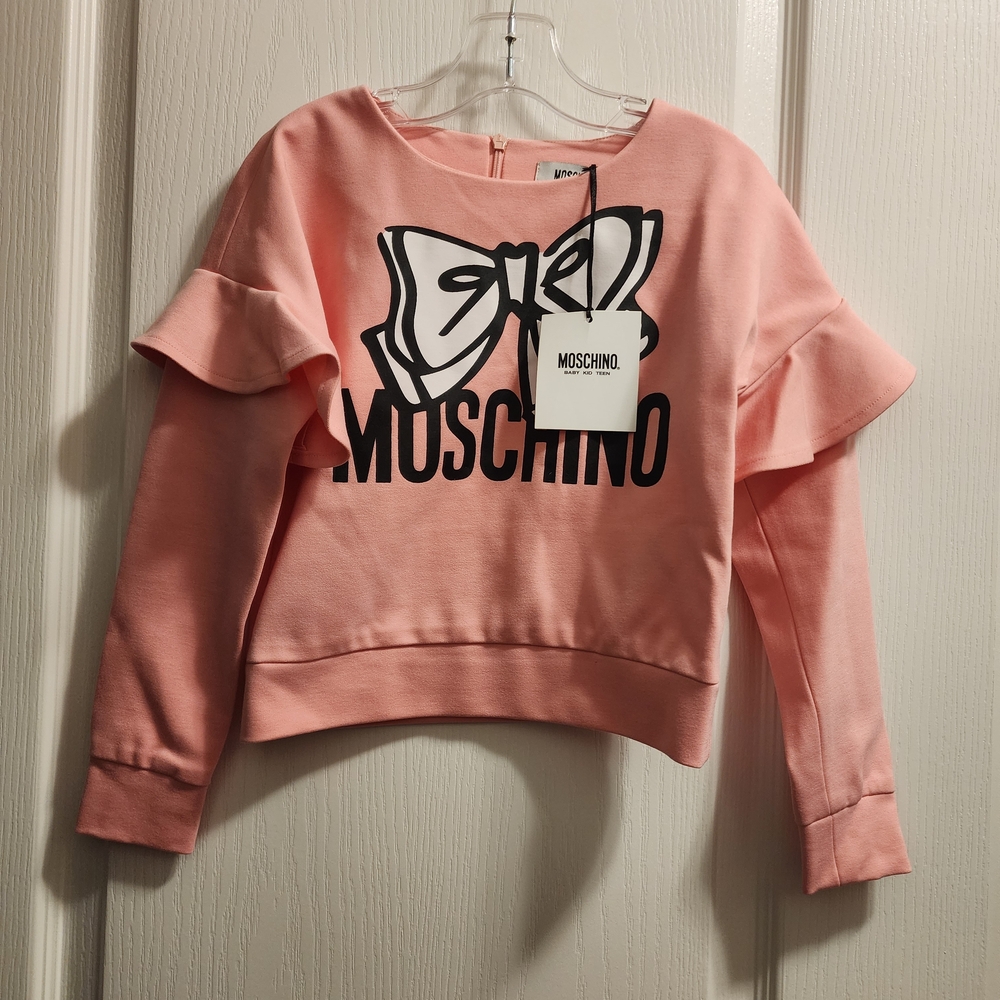 Moschino Kids Pink Ruffle Sweatshirt